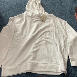 NWT Fabletics Brisa Terry  Hoodie Pullover White Workout Medium retail $50